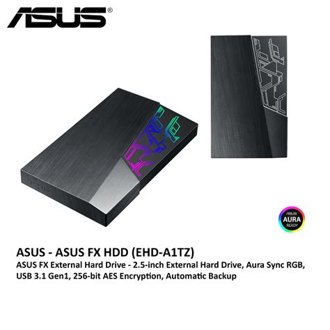 ASUS FX EHD A1T 2 5 Inch External Hard Drive Aura Sync RGB USB 3 1