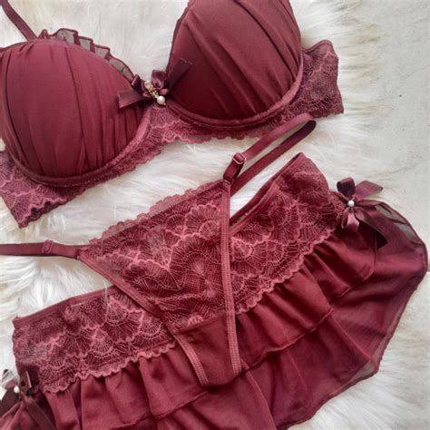 Conjunto De Lingerie Sexy Saia Calcinha De Regulagem Tule E Renda