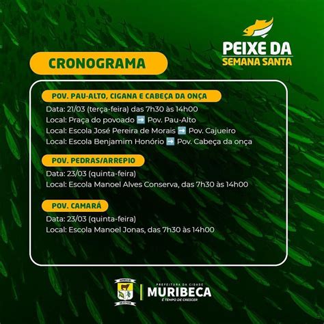 Cronograma De Cadastramento Para Recebimento Do Peixe Da Semana Santa