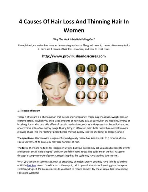 4 Causes Of Hair Loss And Thinning Hair In Women