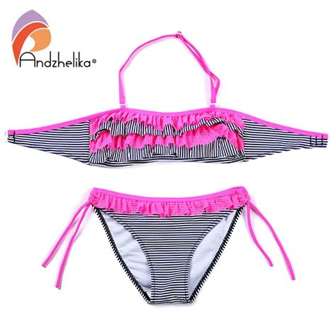 Aliexpress.com : Buy Andzhelika Bikini Girls Swimsuit Children Summer Beach Swimwear Striped ...