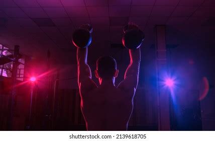 Muscular Caucasian Man Naked Torso Training Stock Photo 2139618705