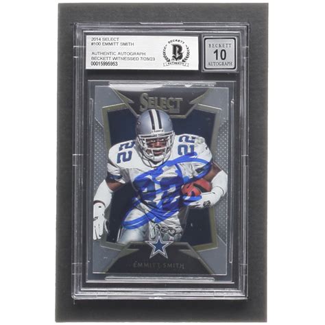 Emmitt Smith Signed 2014 Select #100 (BGS | Autograph Graded 10 ...