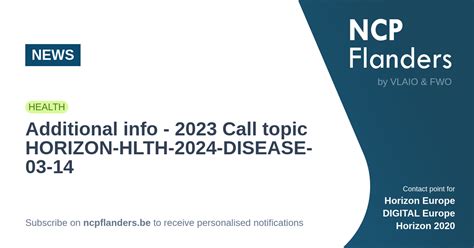 NEWS Additional Info 2023 Call Topic HORIZON HLTH NCP Flanders