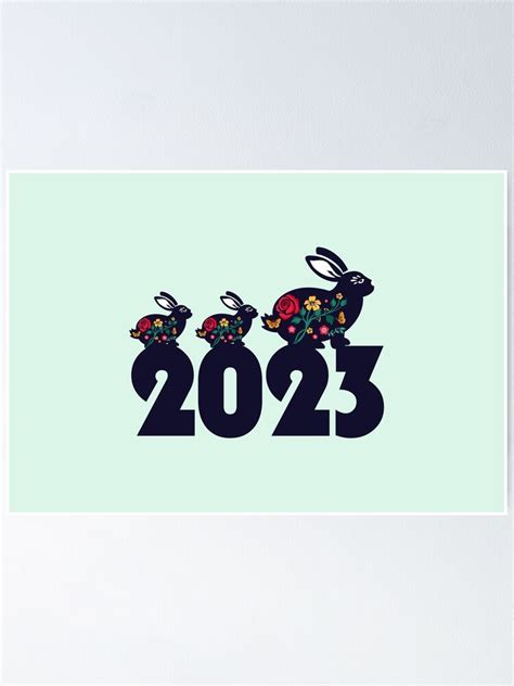 New Year 2023 Year Of The Rabbit Poster For Sale By Maximaminima Redbubble