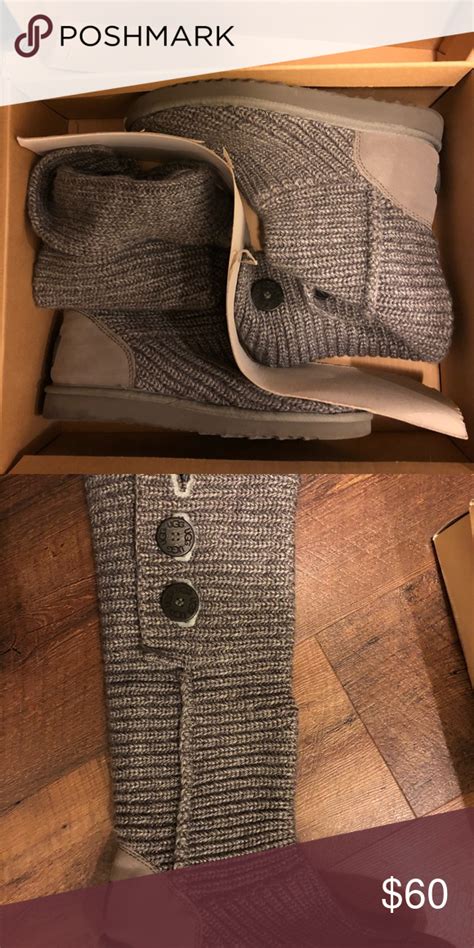 Classic Cardy Ii Knit Boot Grey Fabric Boots