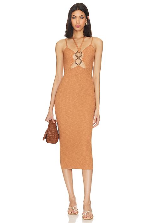 House Of Harlow X Revolve Karena O Ring Halter Tie Midi Dress In