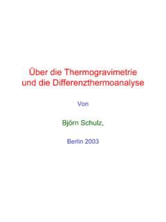 Über Thermogravimetrie und 220 ber thermogravimetrie