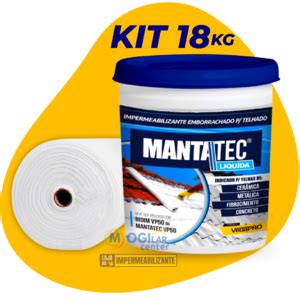 Kit Manta Líquida 18kg Emborrachada Mantatec 15m² Tecido Bidim Vp50