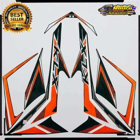 Stiker Striping Motor Kawasaki Klx 150 Lama Oren Hitam List Body