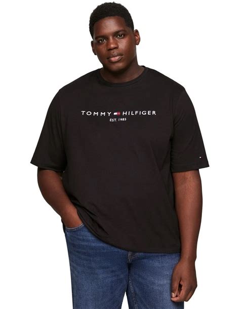 Tommy Hilfiger Big And Tall Tommy Logo Tee In Black Myer