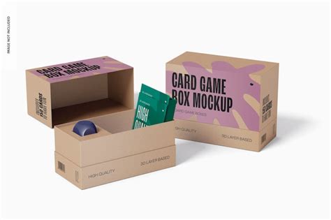 Maqueta De Cajas De Juego De Cartas Abiertas Y Cerradas Archivo PSD