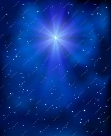 Premium Vector | Shining Christmas star in the night sky illustration