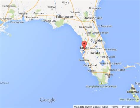 Tampa on Map of Florida