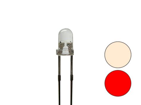 DUO Bi Color Bipolar LED 3mm 2pin klar warmweiß rot