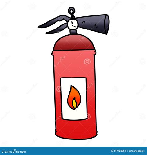 Quirky Gradient Shaded Cartoon Fire Extinguisher Stock Vector