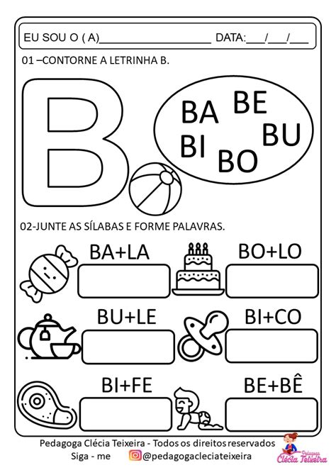 Atividades sílabas simples Clécia Teixeira