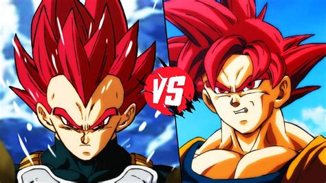 Goku Super Saiyan God Vs Vegeta Super Saiyan God