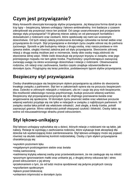 Nowy Open Document Dokument tekstowy Czym jest przywiązanie Mary