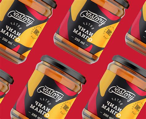 Дизайн логотипа и этикетки для соусов чатни "Gastory" on Behance
