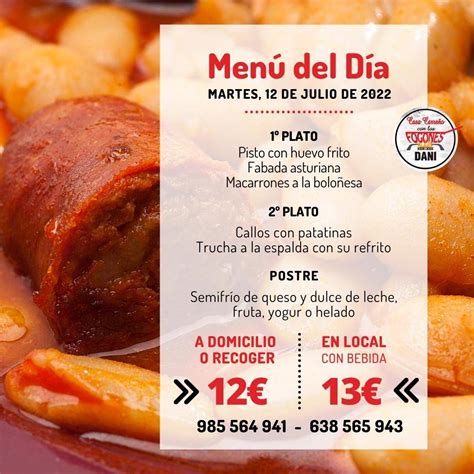 Carta Del Restaurante Casa Carre O Con Los Fogones Del Dani Aviles