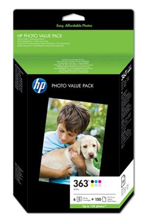 Cartouche D Encre Hp PACK 363 6 COULEURS 150 FEUILLES A6 PAPIER PHOTO