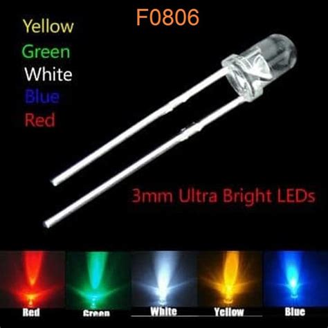 Jual Lampu LED 3mm Merah Hijau Kuning Biru Putih Merah Mini Di Lapak