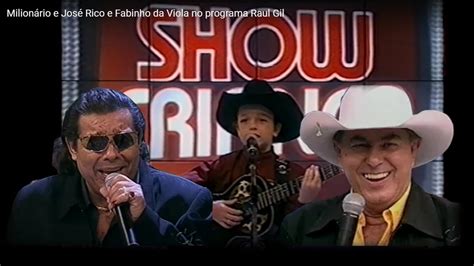 Fabinho da Viola e Milionário e José Rico no programa Raul Gil