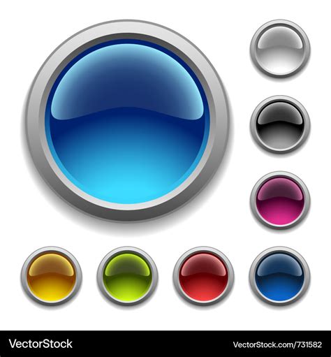 Glossy buttons Royalty Free Vector Image - VectorStock