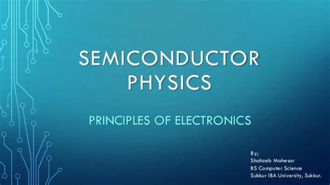 Semiconductor Physics