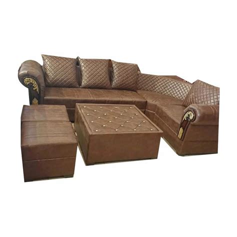 7 Seater Brown L Shape Wooden Sofa Set At Rs 18500 Set L Shape Sofa