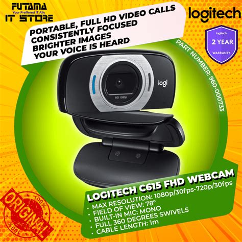 Logitech C Webcam Portable Hd P Video Calling With Autofocus