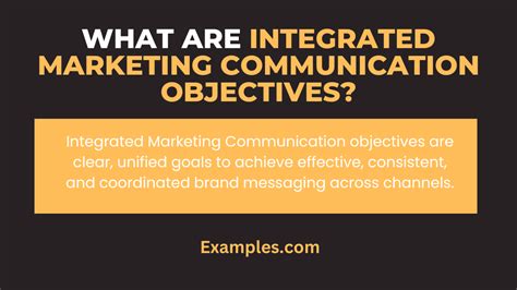 Integrated Marketing Communication Objectives Examples