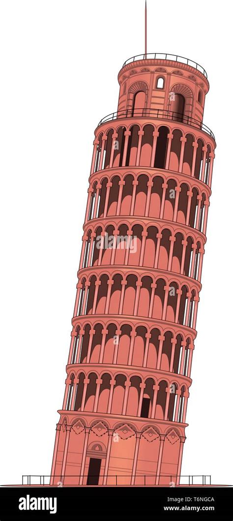 Leaning Tower Of Pisa Vector Illustration Stock Vector Image Art Alamy