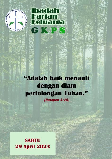 Ibadah Harian Keluarga Gkps Sabtu April Gkps