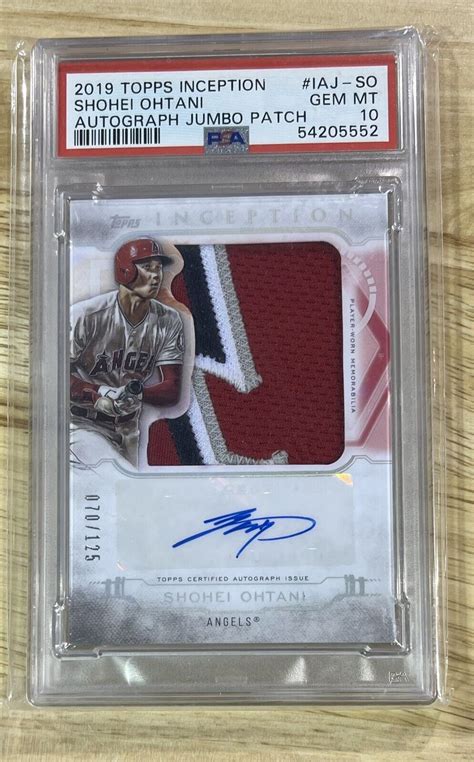 Topps Inception Jumbo Patch Auto Shohei Ohtani Psa Ebay