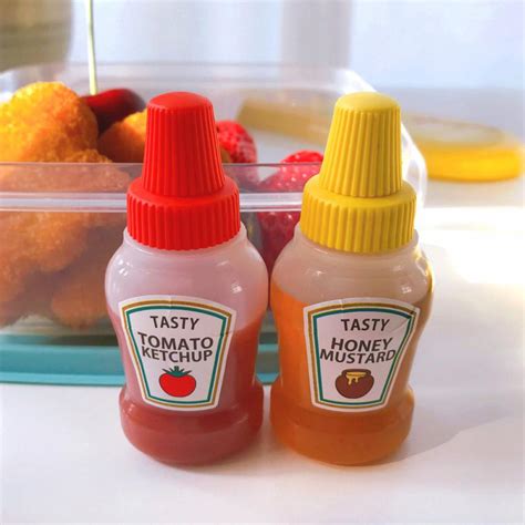 25ml Mini Condiment Squeeze Bottle Honey Squeezable Jar 6 Pack Ketchup