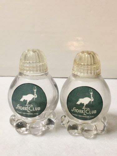 Collectors Stork Club Salt And Pepper Shakers Set Vintage Fancy Glass