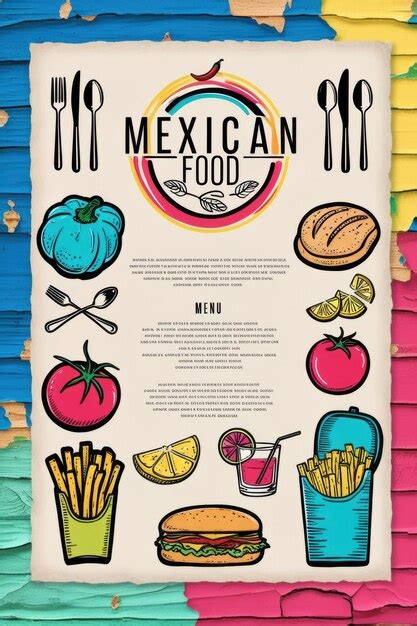 Authentic Mexican Food Poster Design Tacos Quesadillas Enchiladas