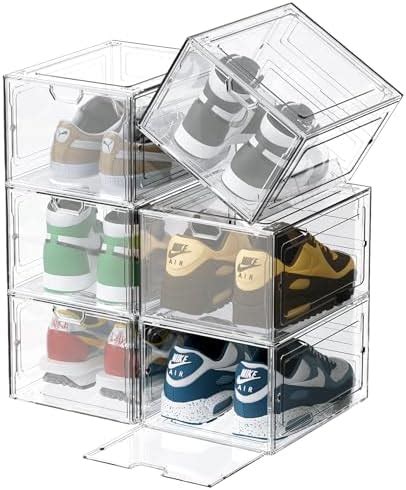 Songmics Schuhboxen Er Set Schuh Organizer Aus Kunststoff Faltbar