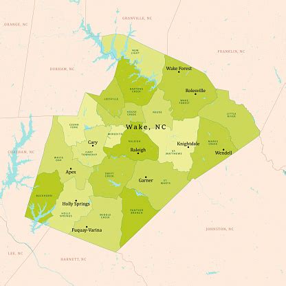 Nc Wake County Vector Map Green Stock Illustration - Download Image Now ...