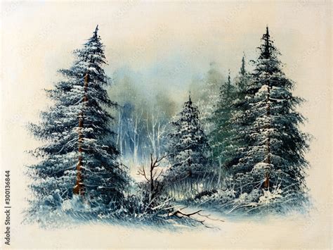 Pine Tree Forest Painting