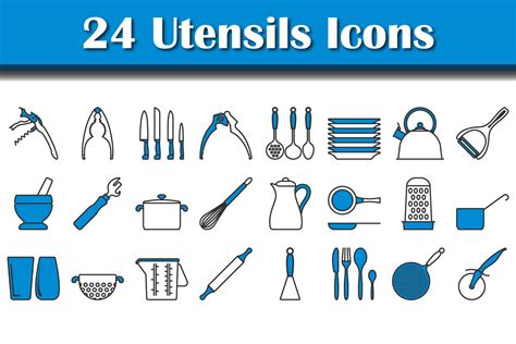 Utensils Icon Set By Angelp TheHungryJPEG