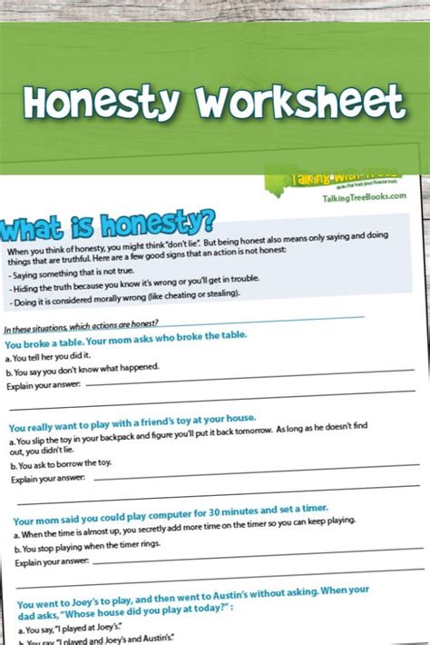 What Is Honesty Worksheets Honesty Worksheets Definitions