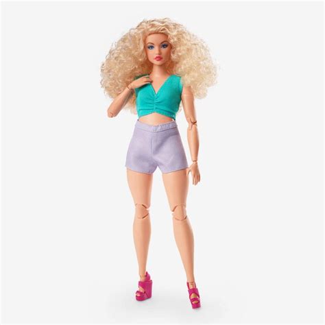 Barbie Looks Doll Blonde Color Block Outfit With Waist Cut Out HJW BarbiePedia