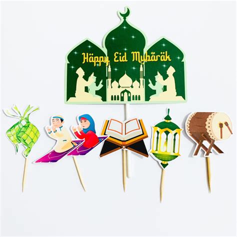 Jual Topper Cake Lebaran Mesjid Hiasan Kue Idul Fitri Topper Eid