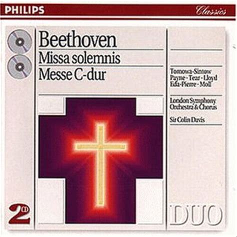 Missa Solemnis Messe C Dur Von Beethoven Tomowa Sintow Payne