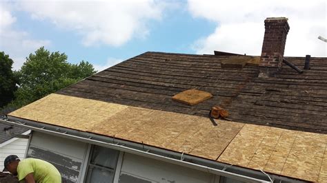 Roof Repair - New Decking for South Beloit Roof - New sheets of OSB are ...