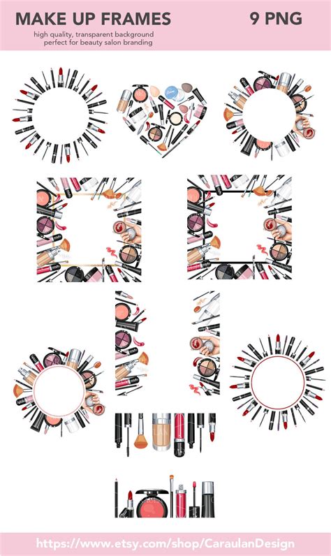 Makeup Clipart Makeup Borders Makeup Frames Cosmetics Illustration