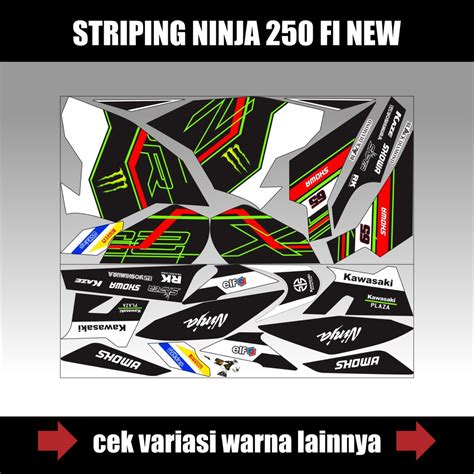 Jual STIKER STRIPING NINJA 250 FI NEW STIKER VARIASI SEMIFULL BODY